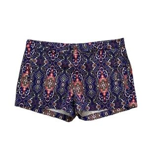 JCPenney Purple Paisley Print Cotton Chino Shorts 3" Inseam Size 12
